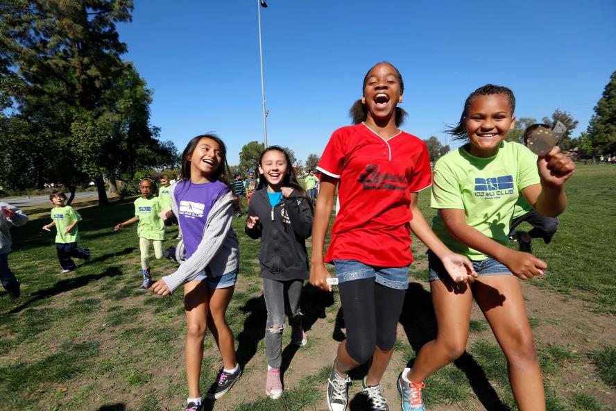 kids running and happy