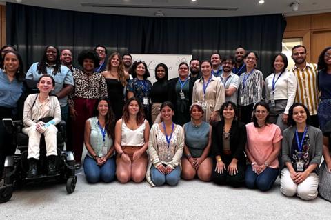Group photo of the Friedman school of Nutrition Science and Policy members with Angélica Valdés Valderrama
