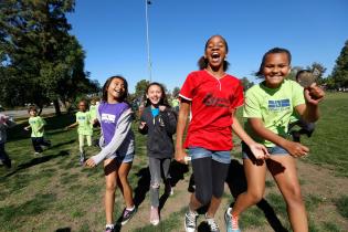kids running and happy