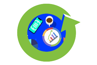 circle with data illustration