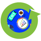 circle with data illustration